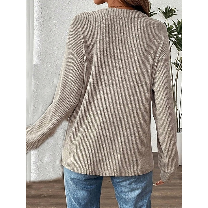 Delphine | Ribbed Henley Pullover