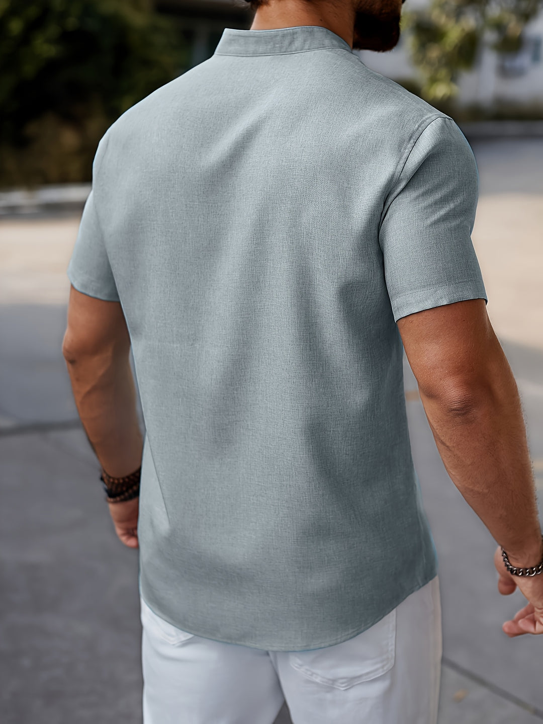 Radley | Men's Mandarin Collar Short Sleeve Shirt