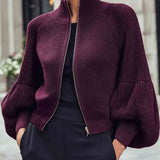 Margery | Sculpted Zip-Up Cardigan