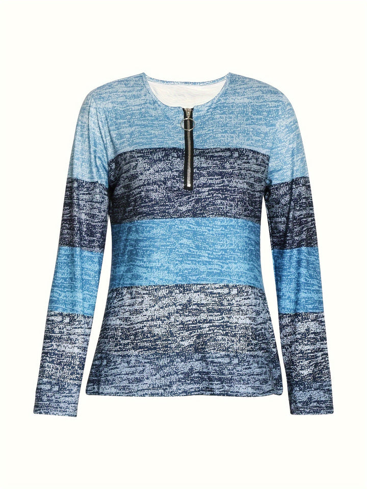 Mabel | Colorblock Quarter-Zip Top