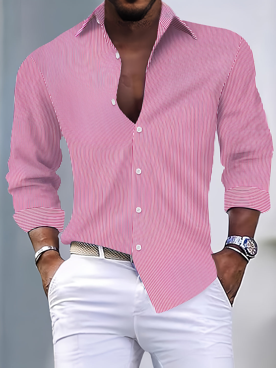Colton | Men's Striped Long Sleeve Shirt