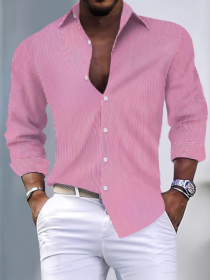 Colton | Men's Striped Long Sleeve Shirt