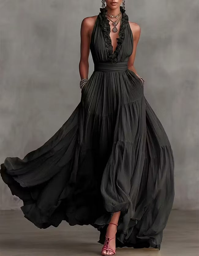 Marnie | Flowing Halter Maxi Dress