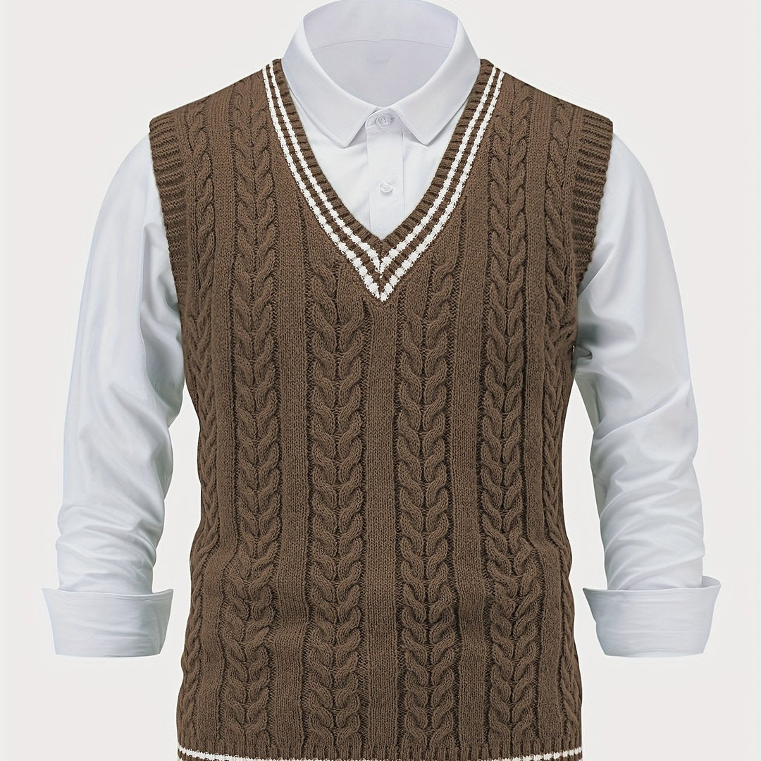Winston | Cable-Knit V-Neck Sweater Vest