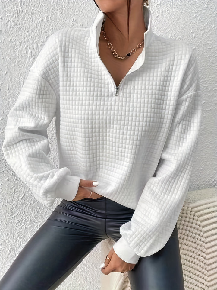 Adelina | Quarter-Zip Textured Sweater