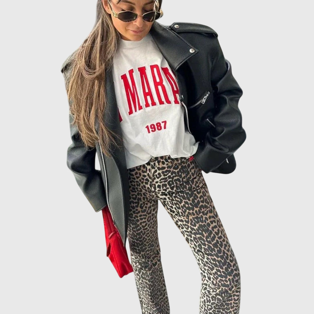 Darcy | Relaxed Leopard-Print Jeans