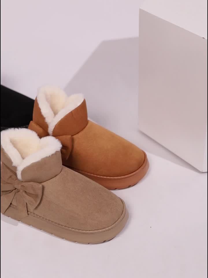 Noelle | Cozy Bow Ankle Boots