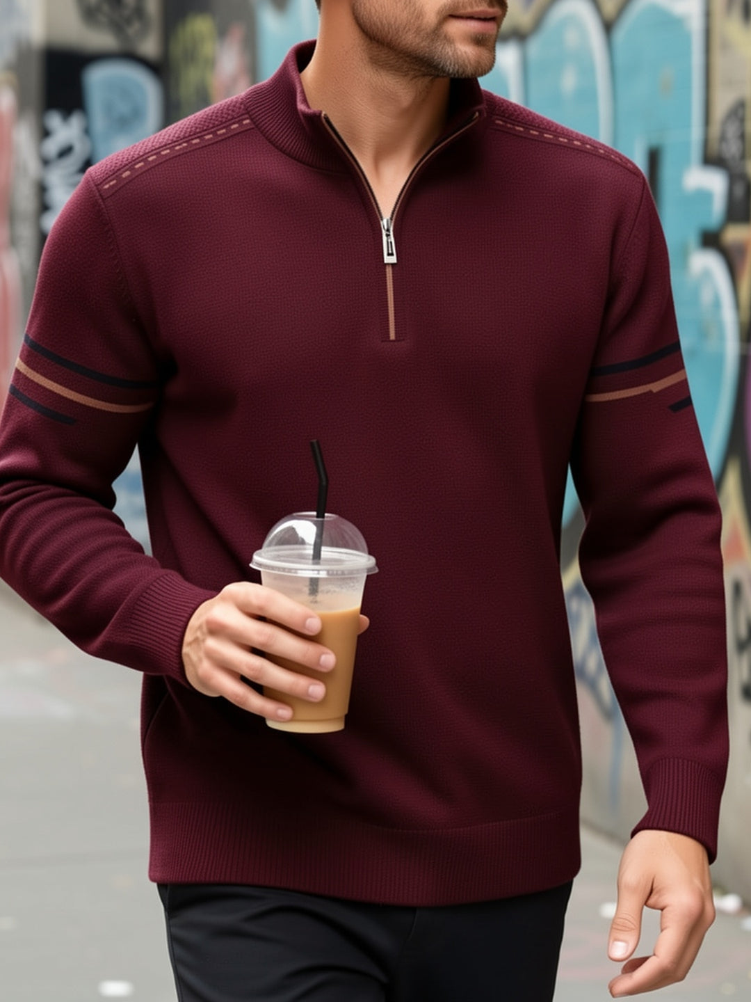 Ambrose | Zip-Neck Pullover Sweater