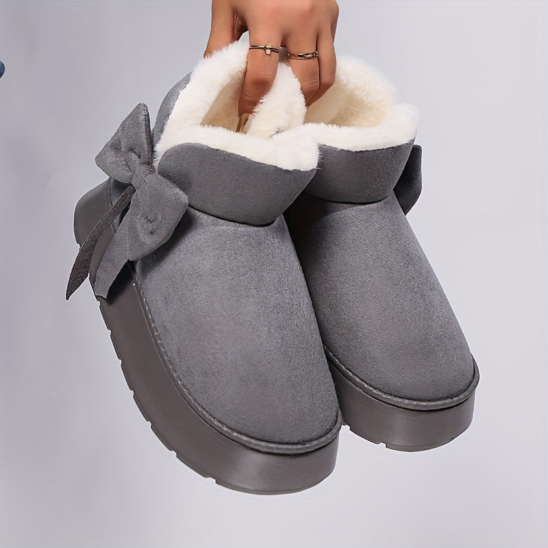 Noelle | Cozy Bow Ankle Boots