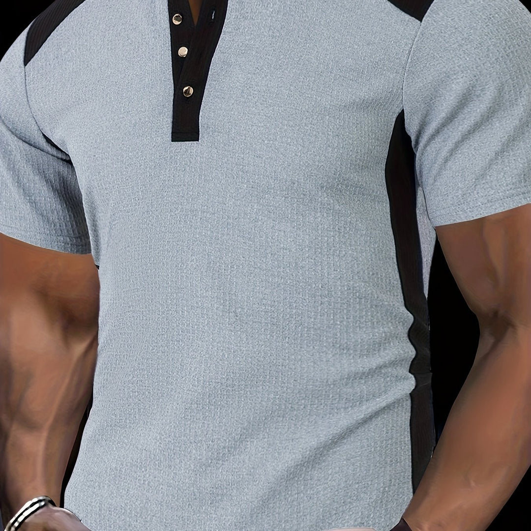 Tate | Men's Waffle Knit Henley Shirt