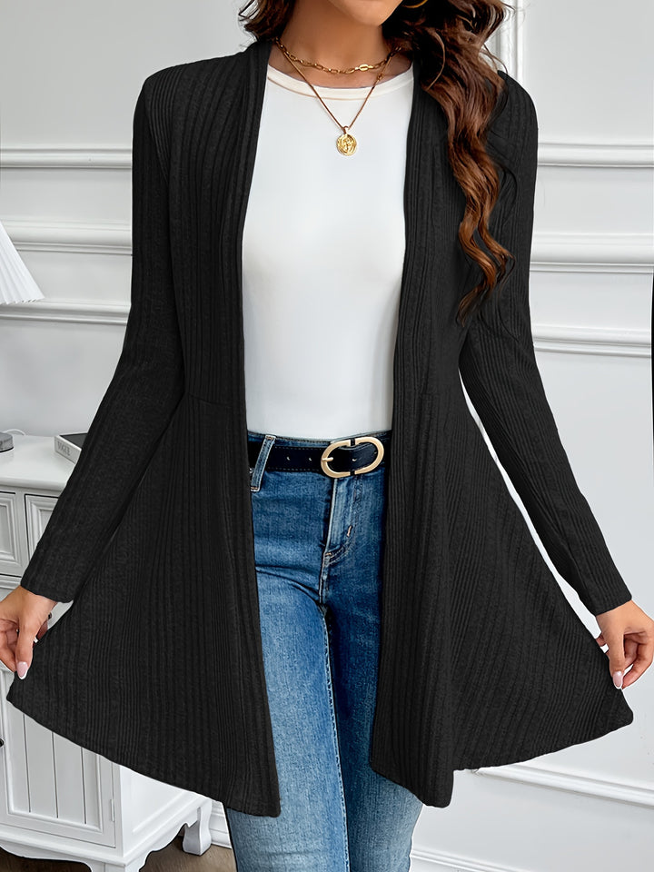 Marianne | Ribbed Longline Open-Front Cardigan