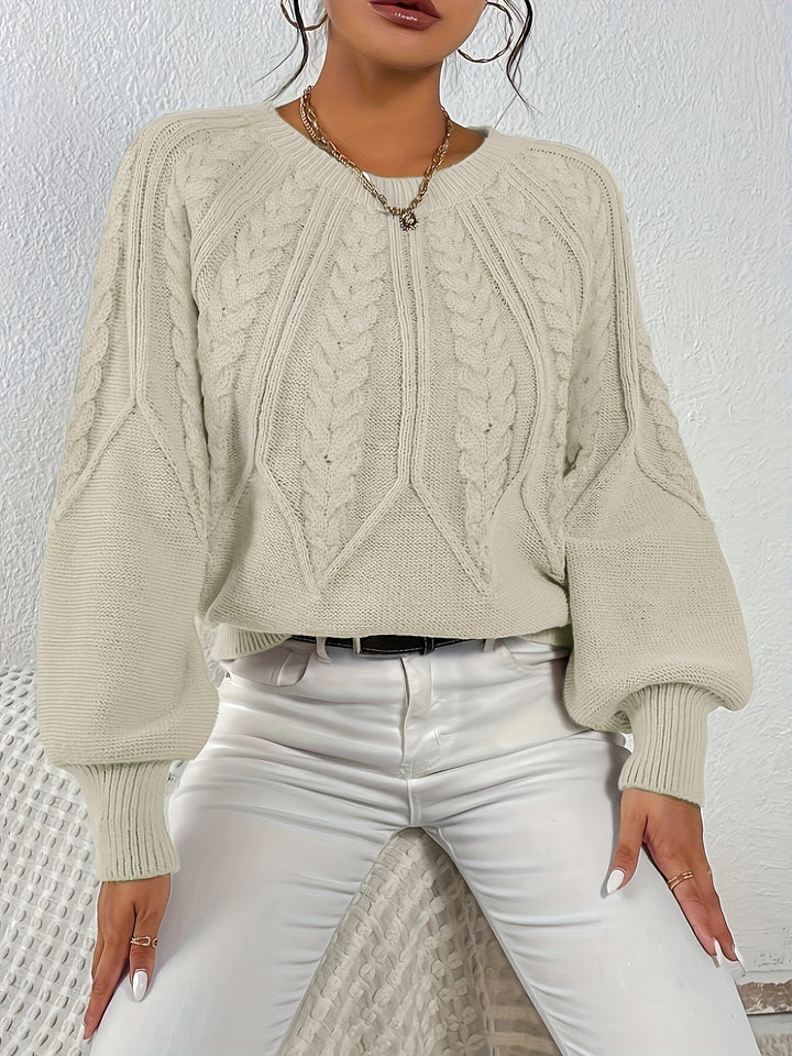 Greta | Cable-Knit Round-Neck Sweater