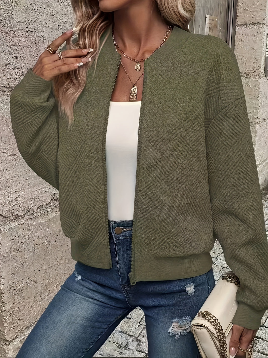 Charlotte | Textured Zip-Up Jacket