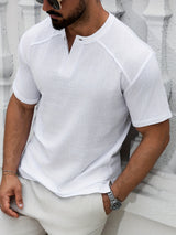 Trevor | Men's Linen Short Sleeve Henley Shirt
