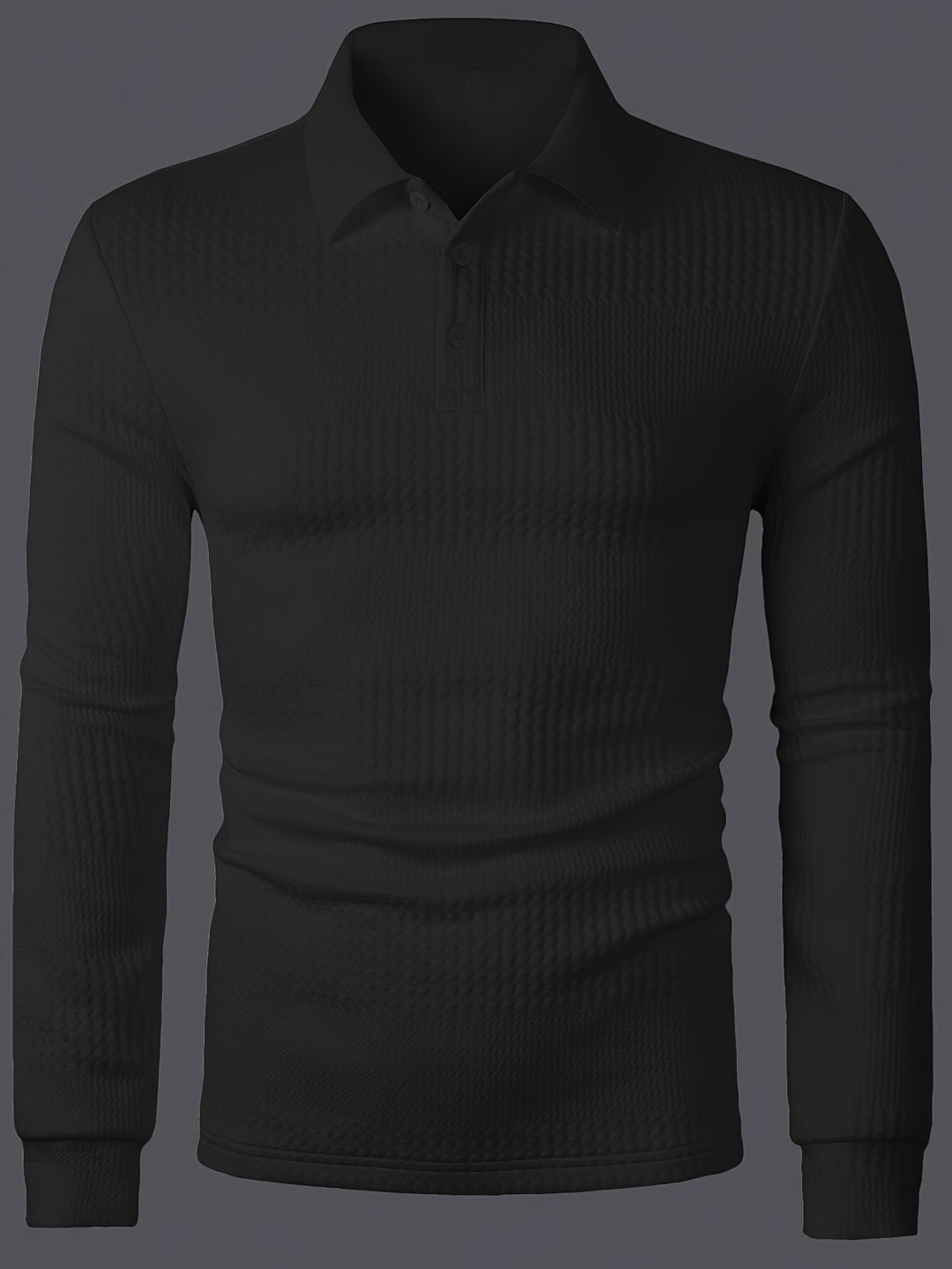 Weston | Textured Long Sleeve Polo Shirt