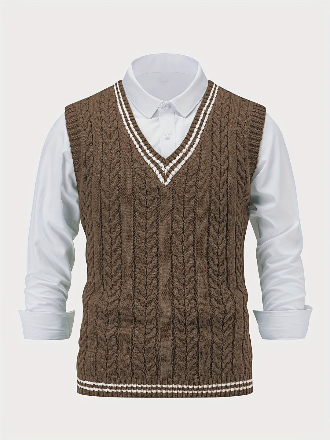 Winston | Cable-Knit V-Neck Sweater Vest