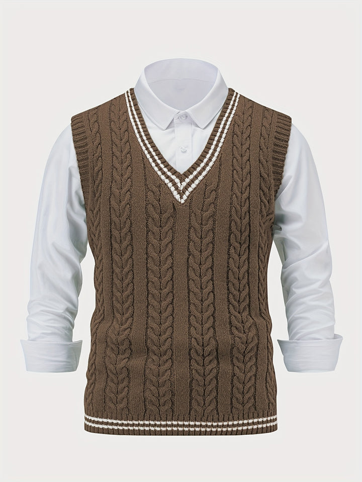 Winston | Cable-Knit V-Neck Sweater Vest