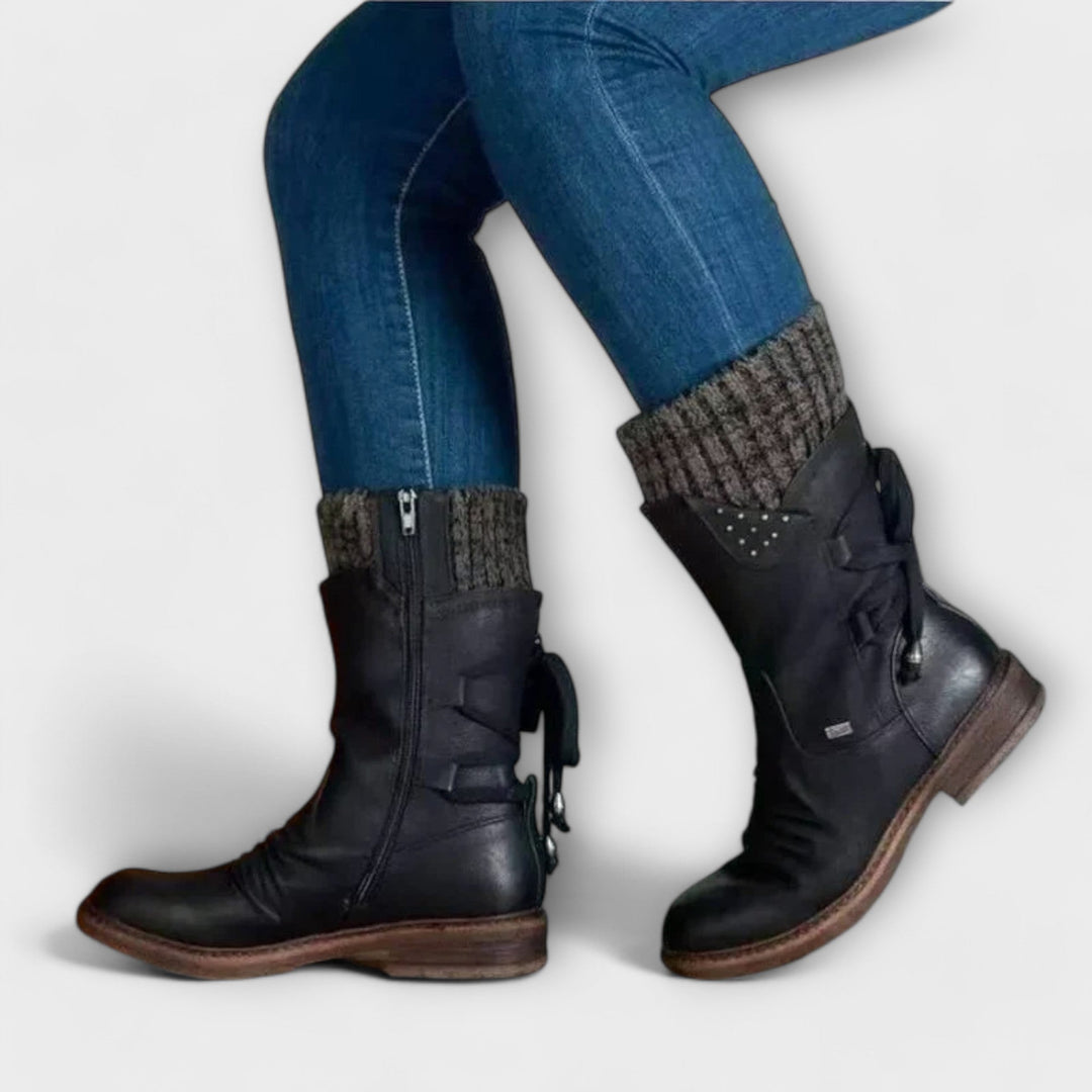Marlowe | Cozy-Knit Cuff Mid-Calf Boots