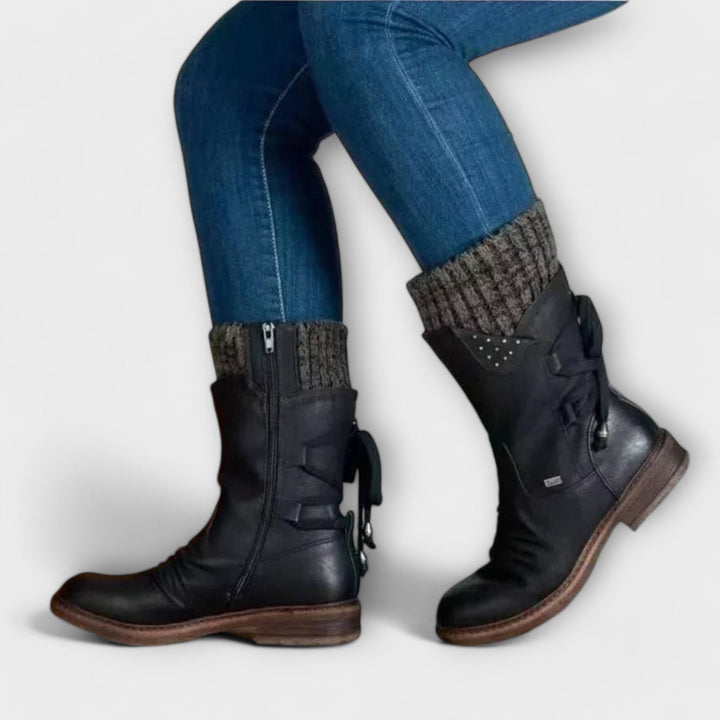 Marlowe | Cozy-Knit Cuff Mid-Calf Boots