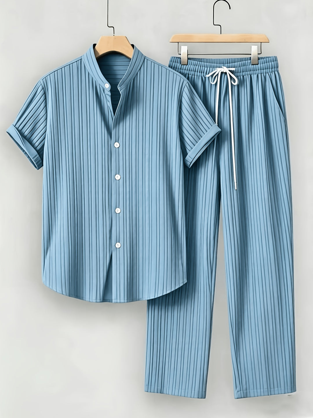 Patrick | Men's Textured Short Sleeve Shirt & Trouser Set