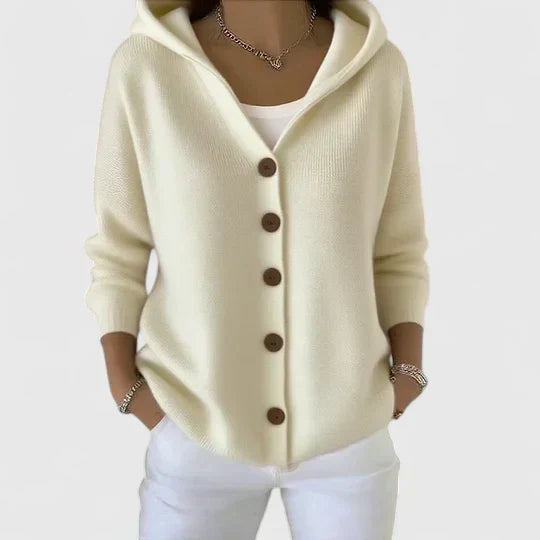 Lauren | Cozy Hooded Button Cardigan