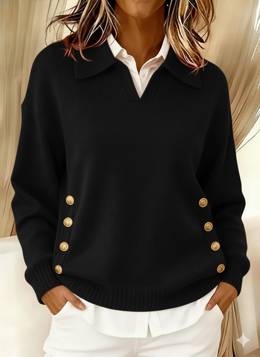 Marjorie | Collared V-Neck Sweater