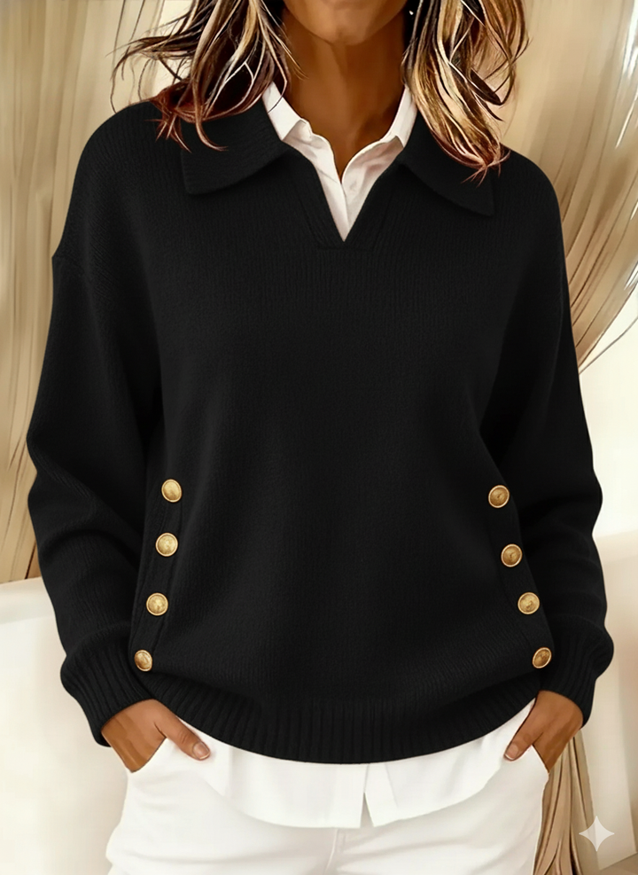 Marjorie | Collared V-Neck Sweater