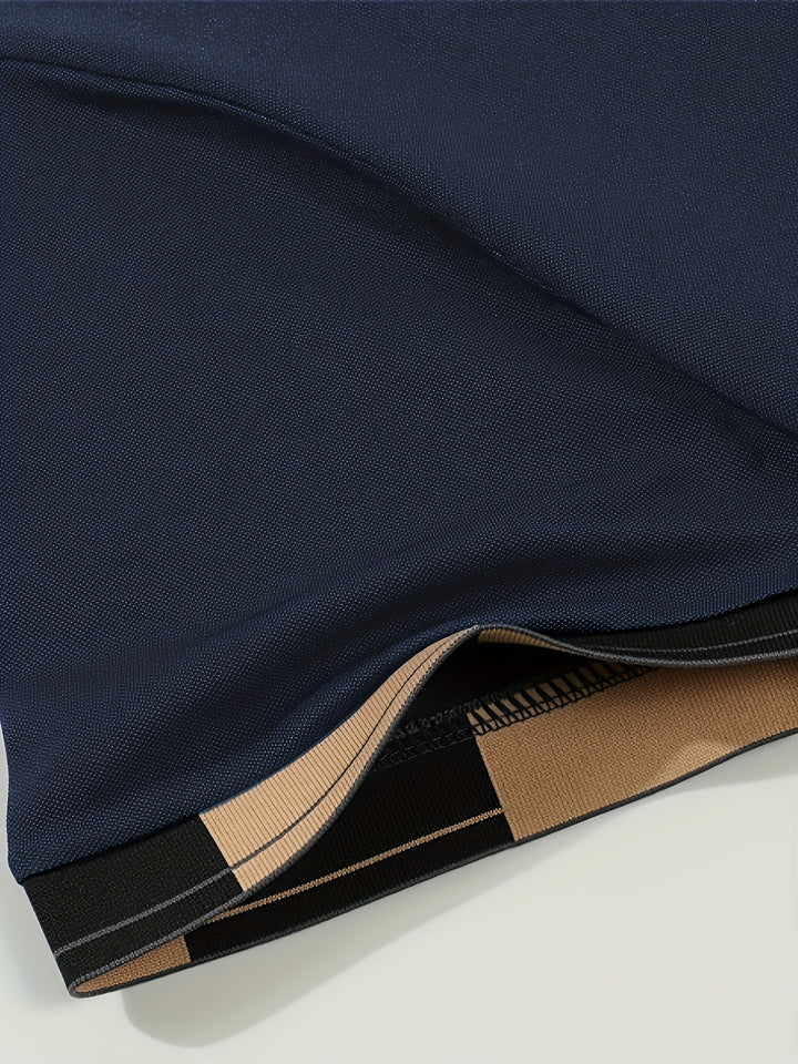 Whitmore | Men's Jacquard Collar Navy Polo