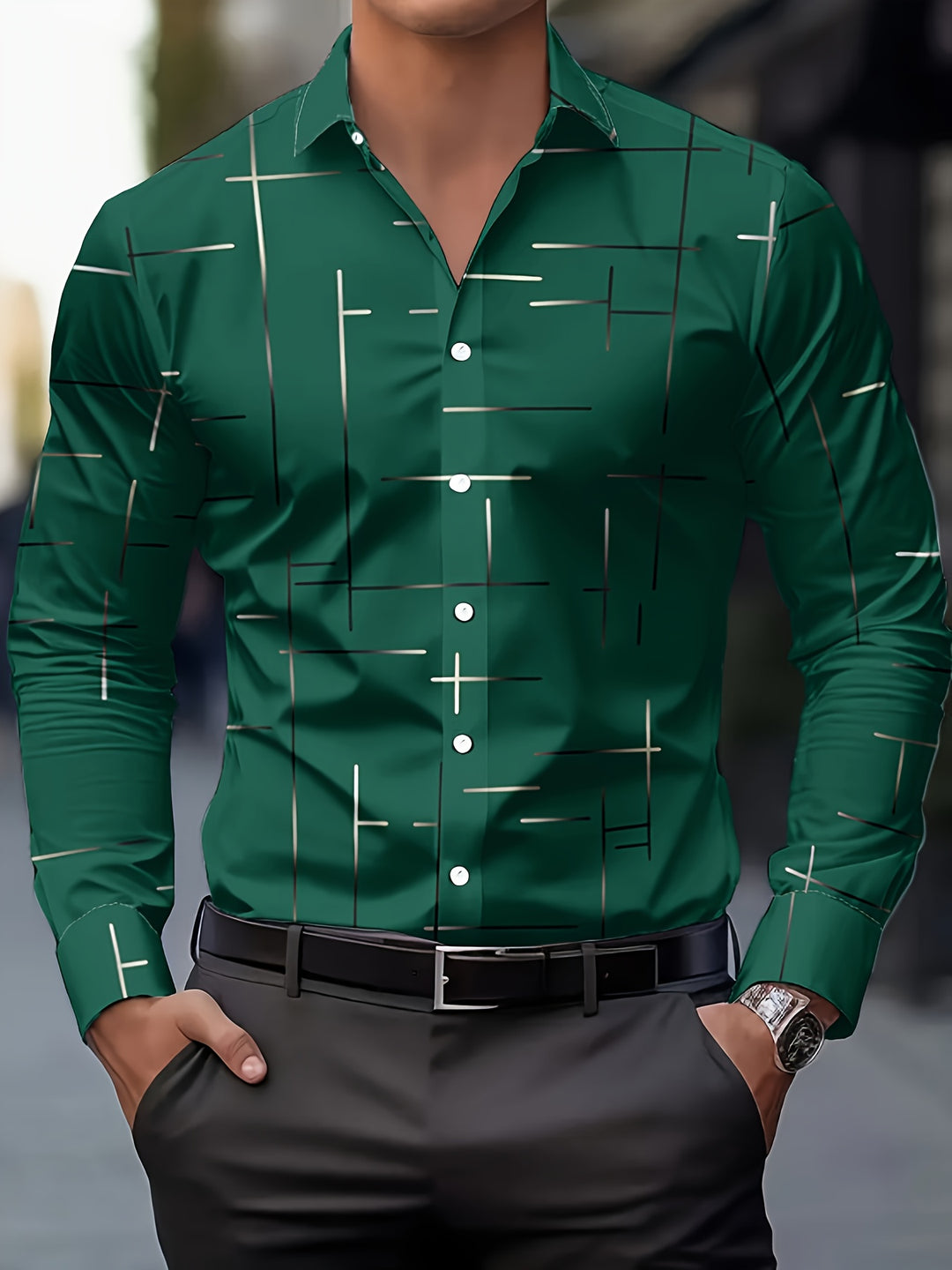 Franklin | Men's Geometric Print Long Sleeve Shirt