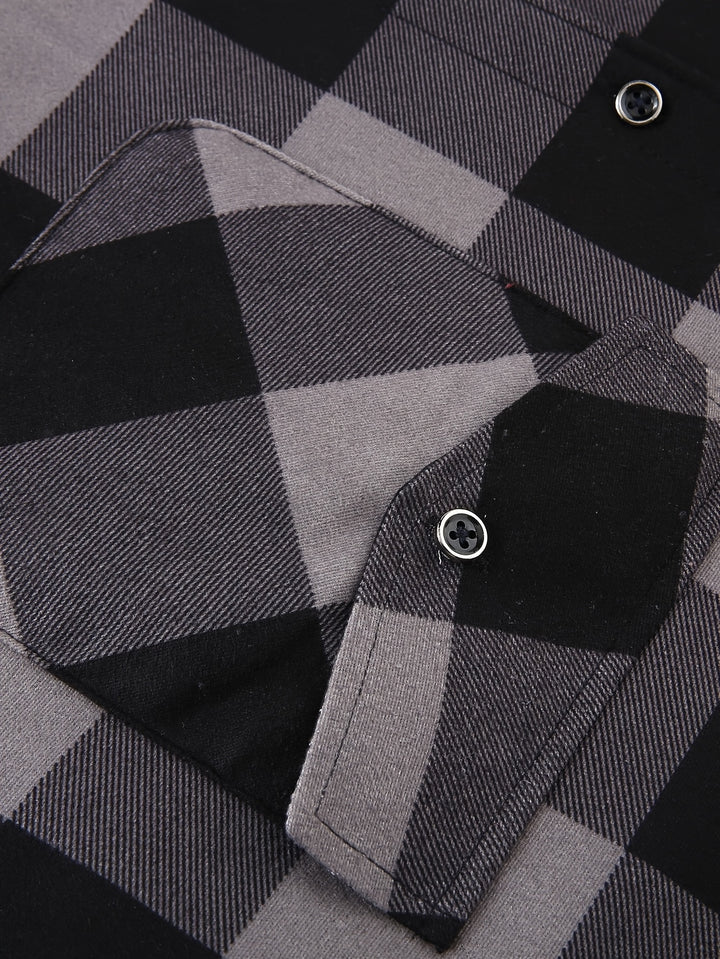 Nolan | Hooded Plaid Shirt Jacket