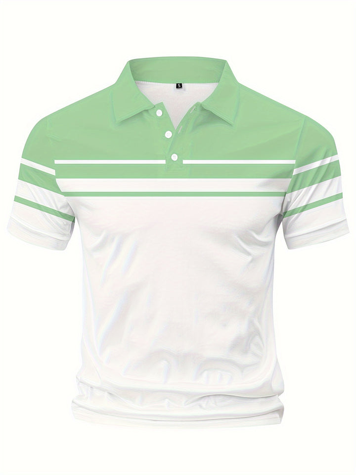Crane | Men's Chest Stripe Short Sleeve Polo Shirt
