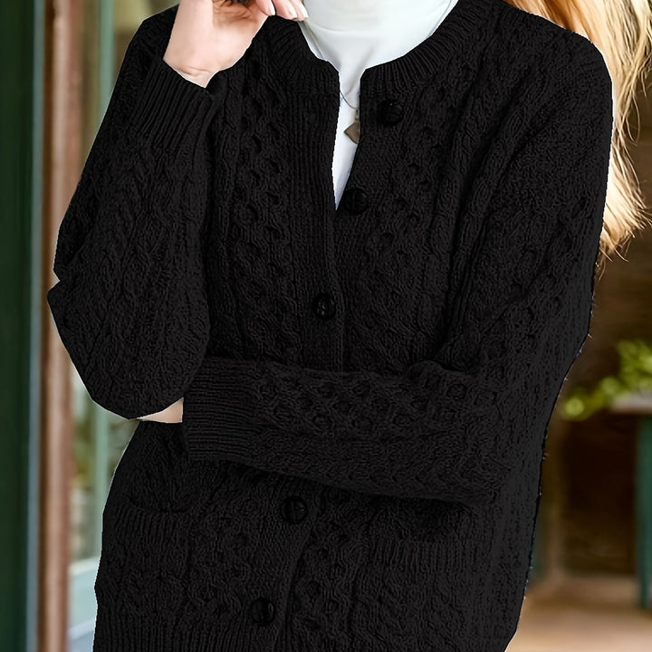 Delphine | Cable-Knit Button Cardigan