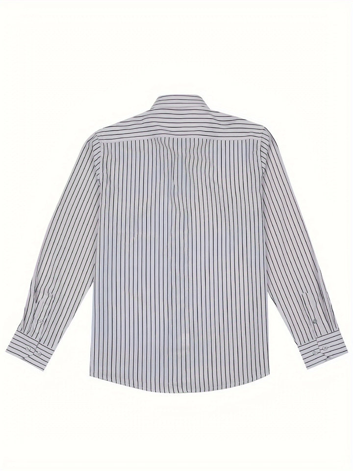 Stroud | Men's Slim Fit Bold Stripe Long Sleeve Dress Shirt
