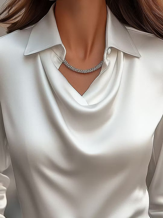 Wilhelmina | Draped-Neck Elegant Blouse