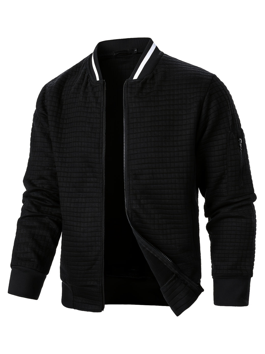 Marcus | Textured Stand-Collar Bomber Jacket