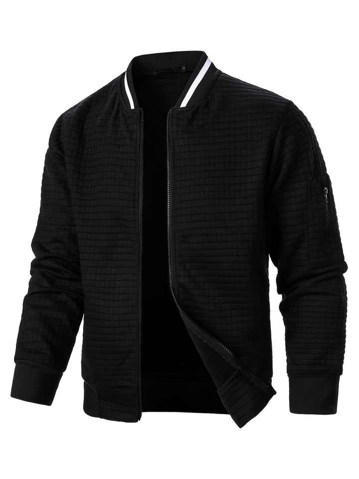 Marcus | Textured Stand-Collar Bomber Jacket