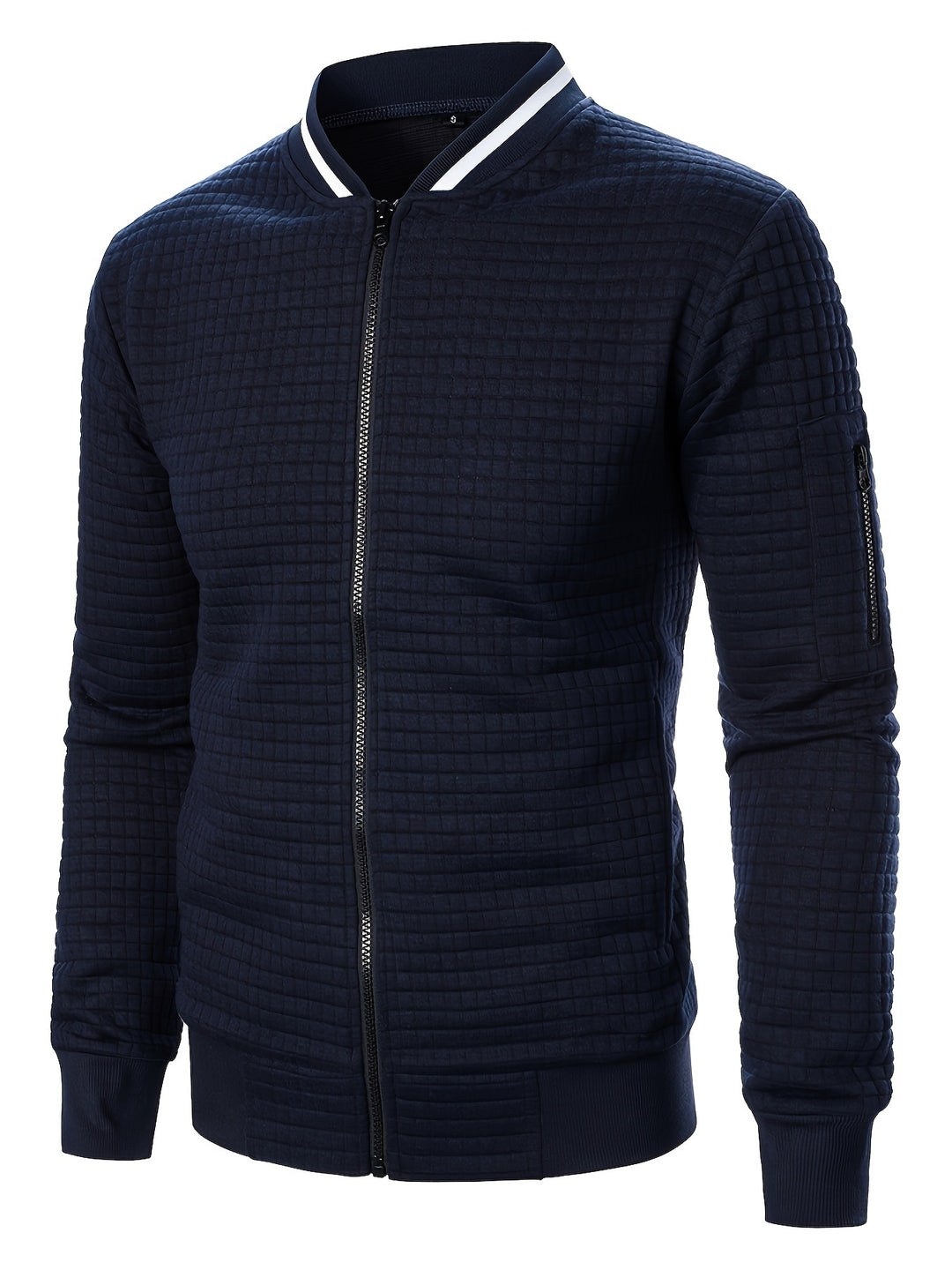 Marcus | Textured Stand-Collar Bomber Jacket