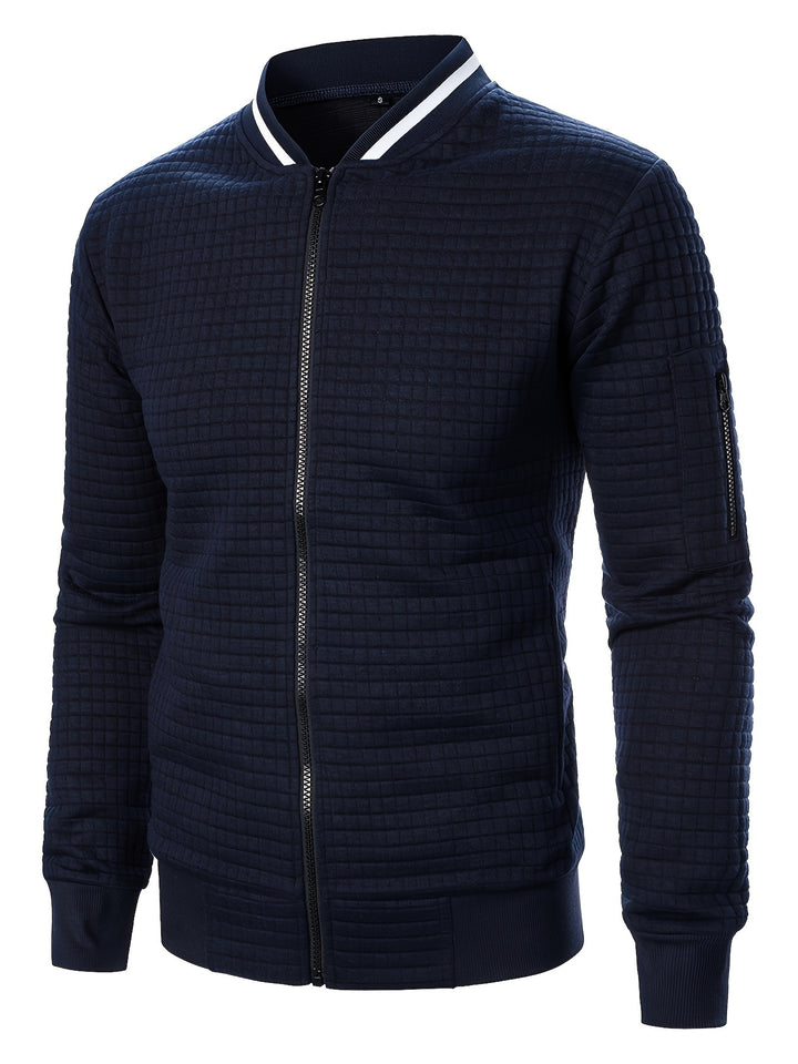 Marcus | Textured Stand-Collar Bomber Jacket