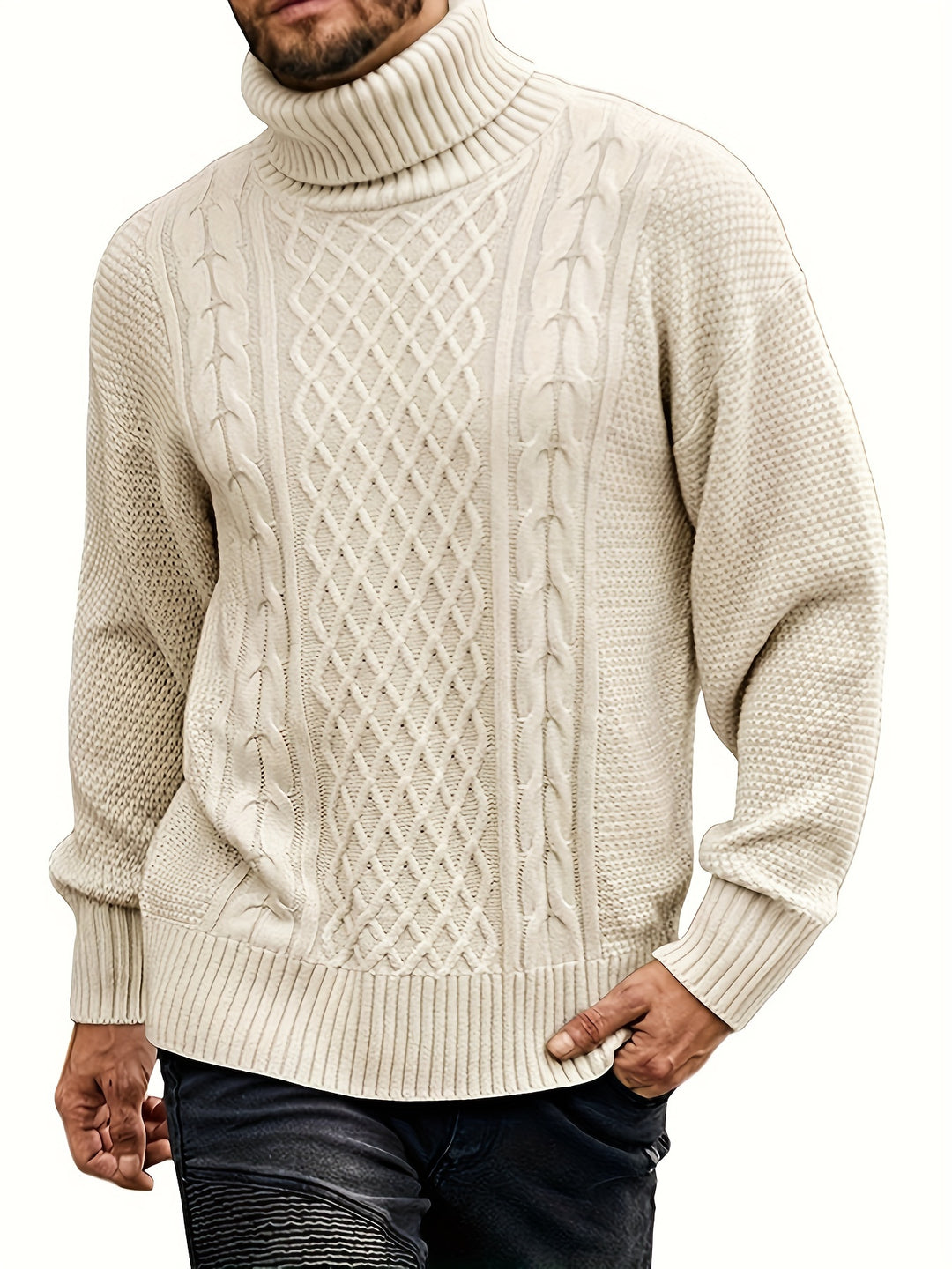 Garrett | Classic Cable-Knit Turtleneck Sweater