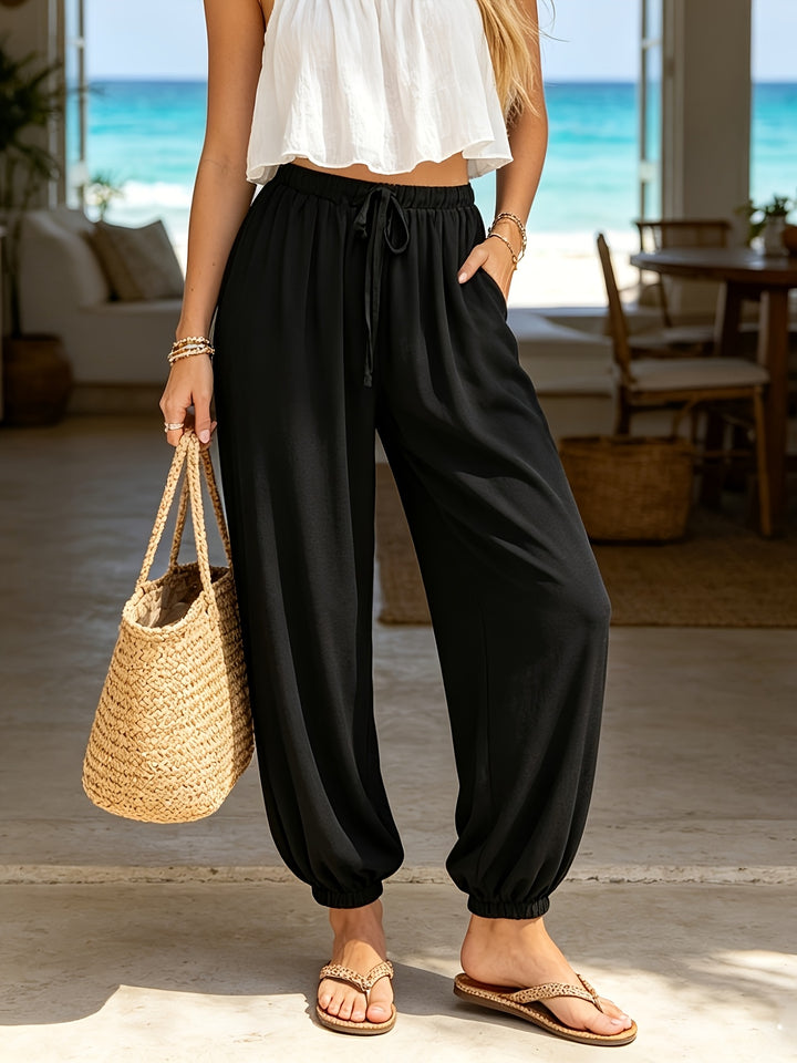 Yara | Women's Cuffed Harem Drawstring Trousers