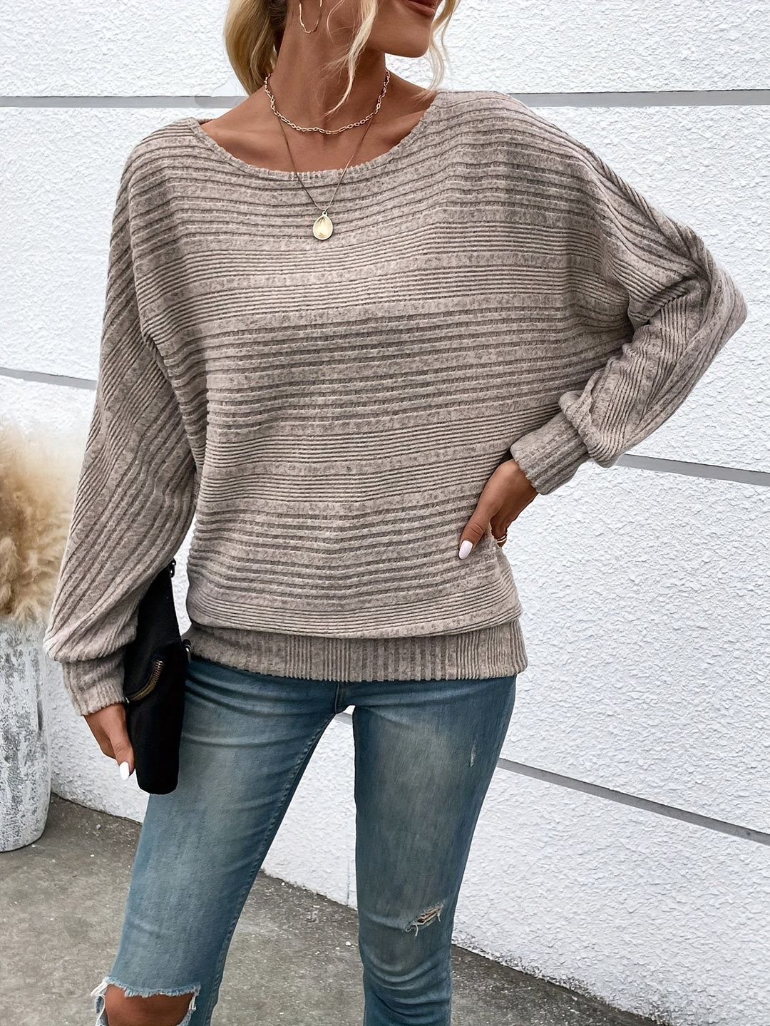 Vivienne | Relaxed Ribbed Batwing Top