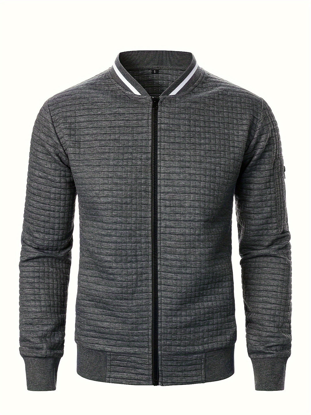 Marcus | Textured Stand-Collar Bomber Jacket