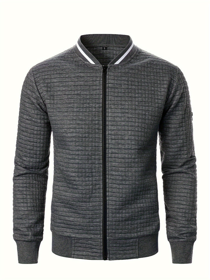 Marcus | Textured Stand-Collar Bomber Jacket