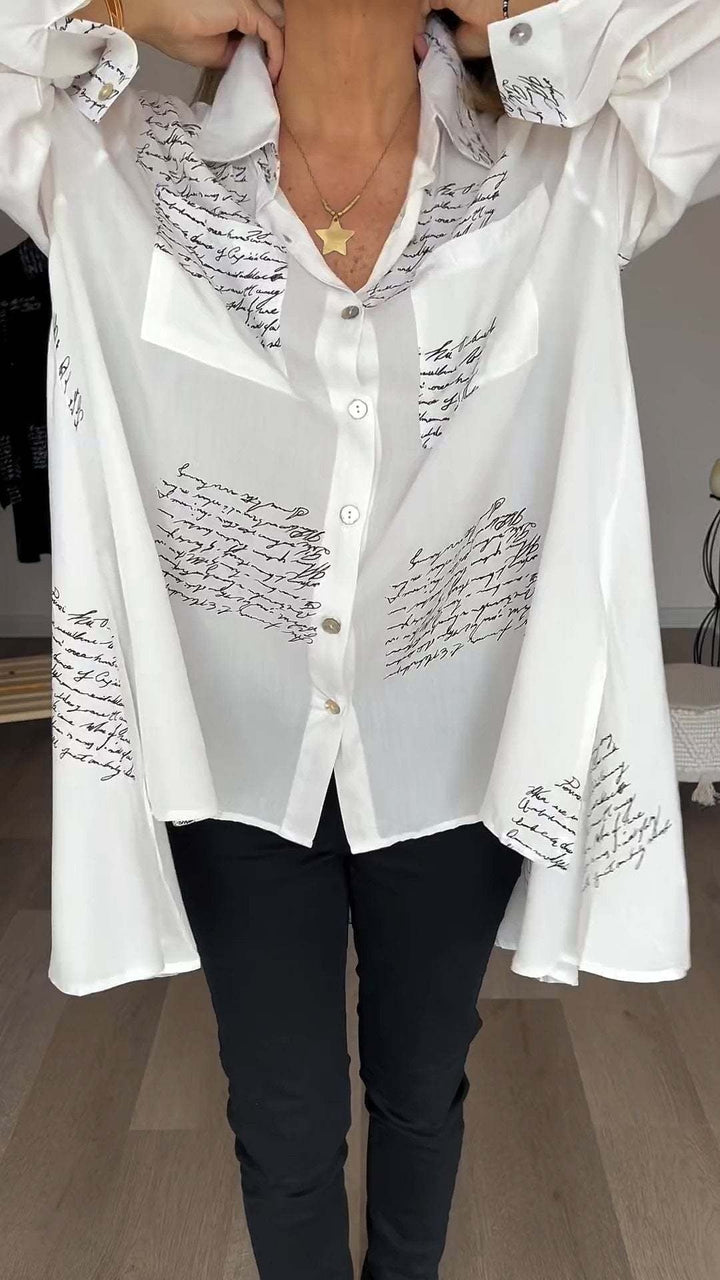 Sabine | Relaxed Script-Print Shirt