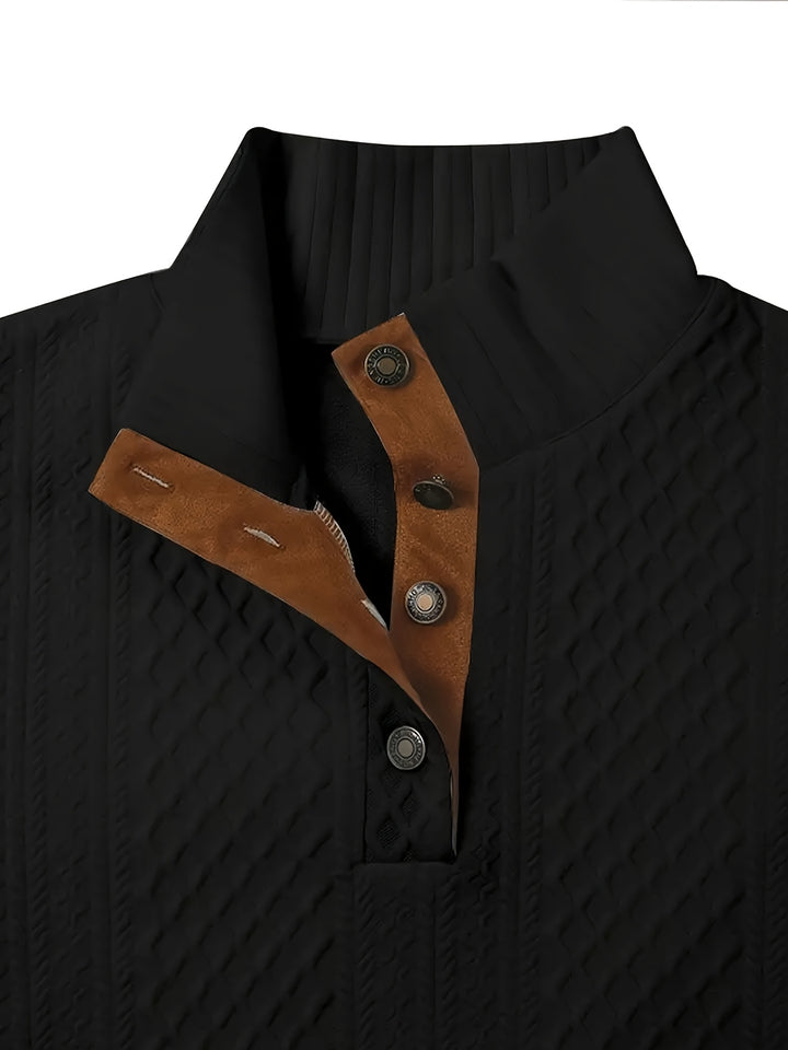 Hudson | Cable-Knit Button Henley Sweater