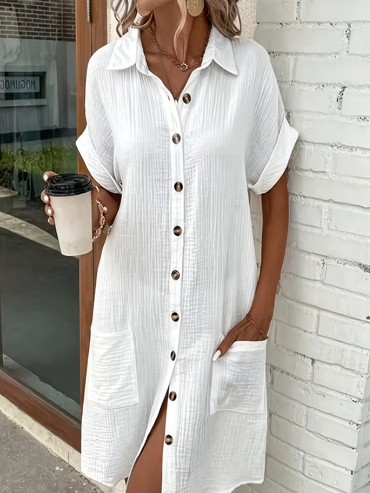 Estelle | Relaxed Button-Front Shirt Dress