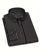 Stroud | Men's Slim Fit Bold Stripe Long Sleeve Dress Shirt