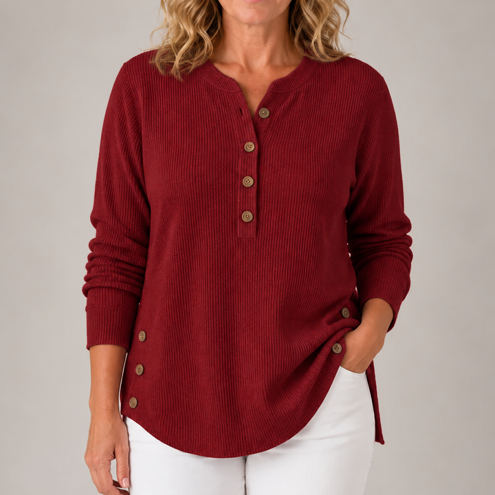 Kathryn | Ribbed Button-Detail Tunic