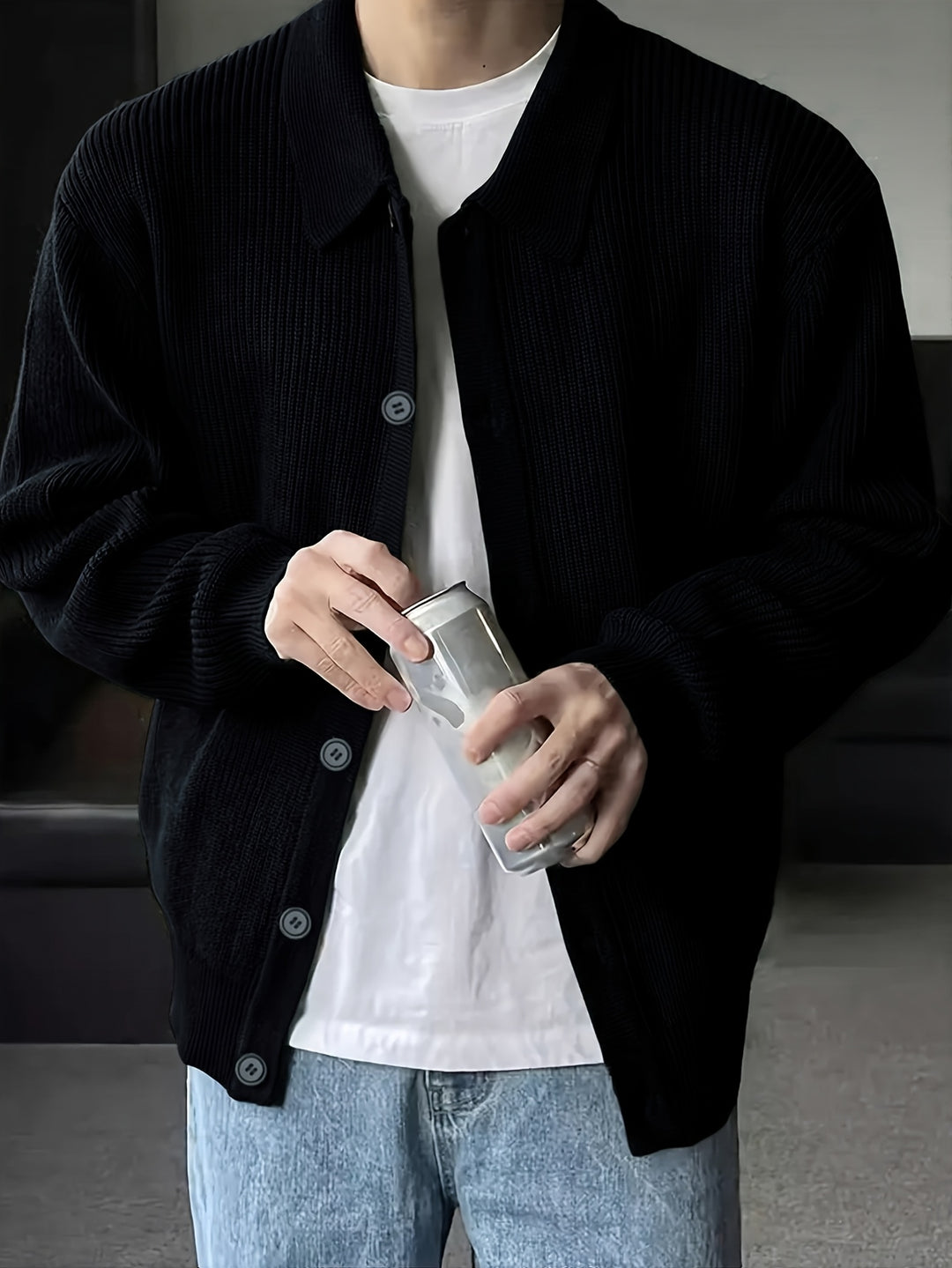 Oliver | Ribbed Collared Cardigan