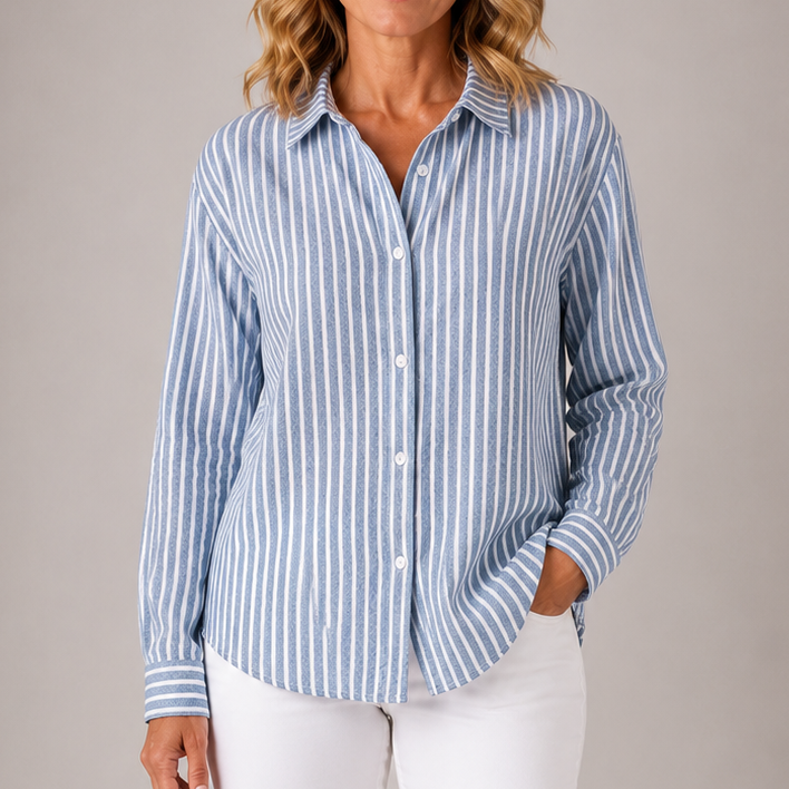 Nina | Relaxed Striped Button-Down Shirt